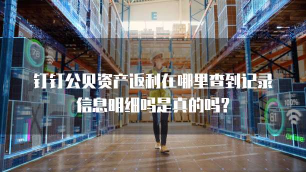 钉钉公贝资产返利在哪里查到记录信息明细吗是真的吗?