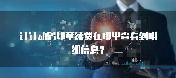 钉钉动码印章续费在哪里查看到明细信息？
