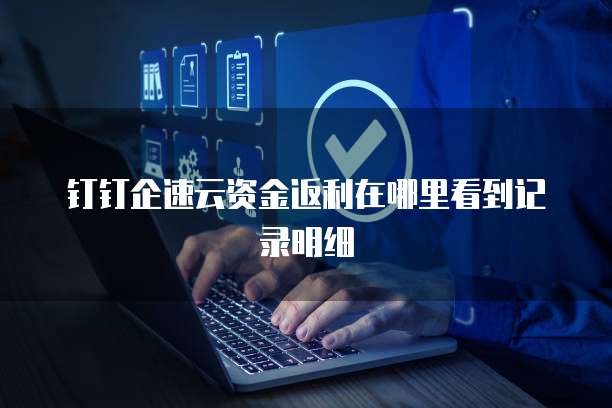 钉钉企速云资金返利在哪里看到记录明细