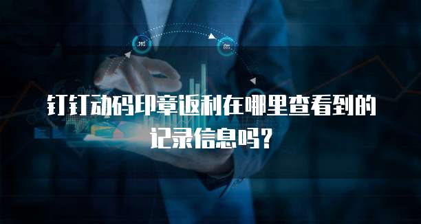 钉钉动码印章返利在哪里查看到的记录信息吗?