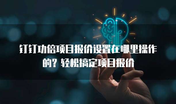 钉钉功倍项目报价设置在哪里操作的？轻松搞定项目报价