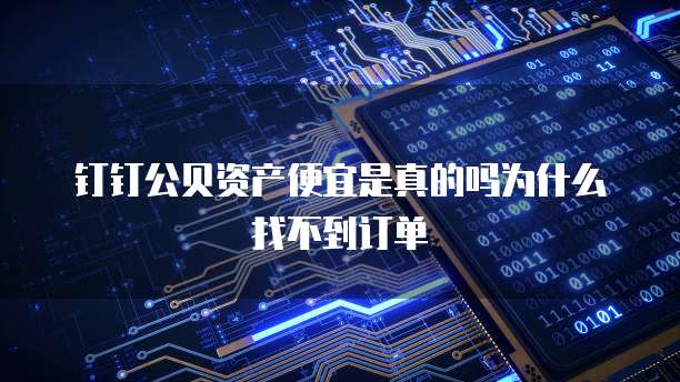 钉钉公贝资产便宜是真的吗为什么找不到订单