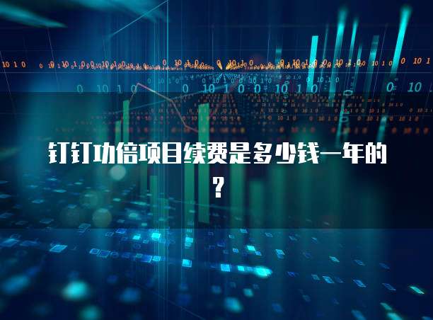 钉钉功倍项目续费是多少钱一年的？