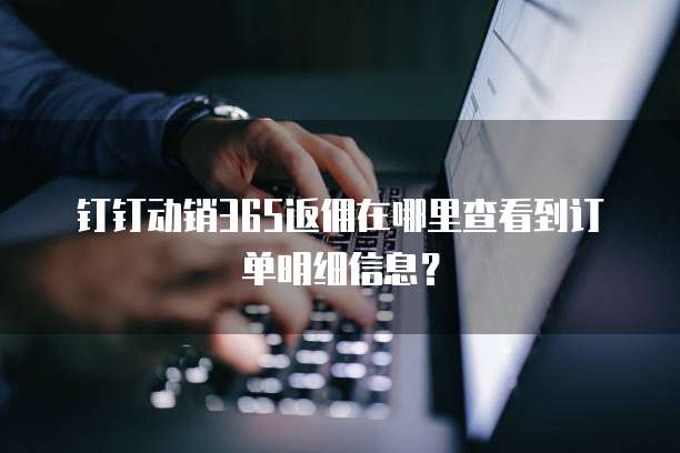 钉钉动销365返佣在哪里查看到订单明细信息？