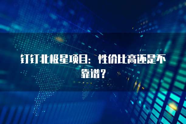 钉钉北极星项目:性价比高还是不靠谱?
