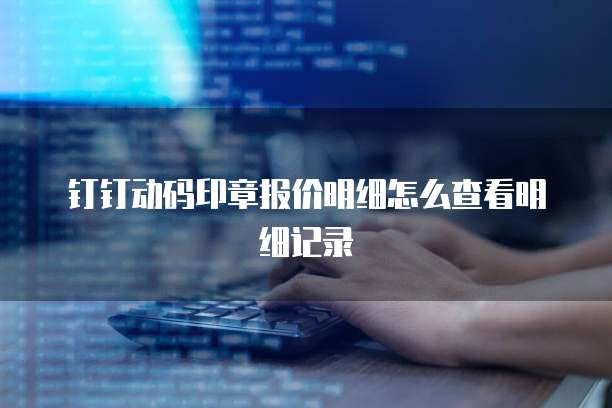 钉钉动码印章报价明细怎么查看明细记录