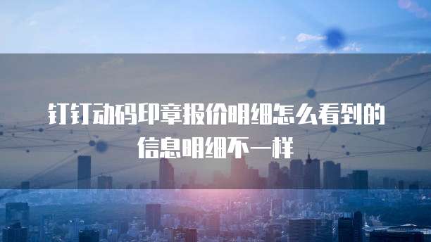钉钉动码印章报价明细怎么看到的信息明细不一样