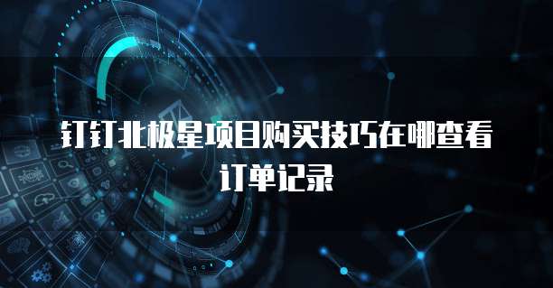 钉钉北极星项目购买技巧在哪查看订单记录