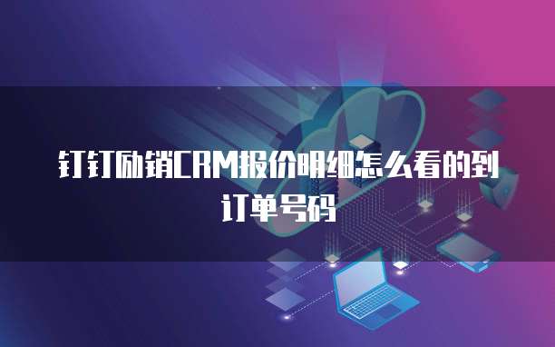 钉钉励销CRM报价明细怎么看的到订单号码