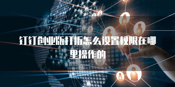 钉钉创业版打折怎么设置权限在哪里操作的