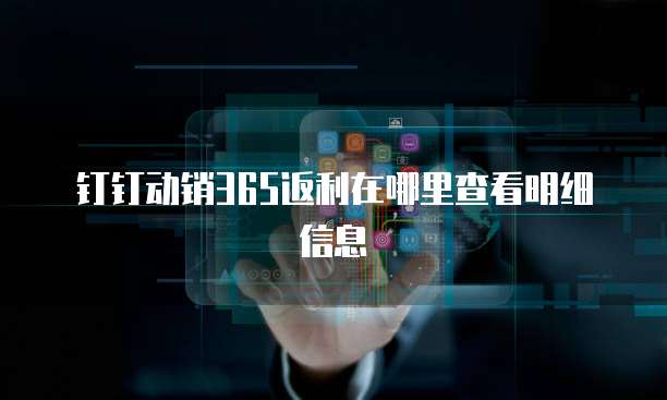 钉钉动销365返利在哪里查看明细信息