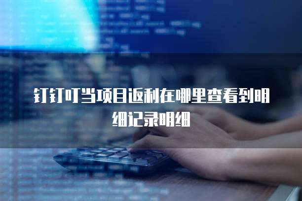 钉钉叮当项目返利在哪里查看到明细记录明细