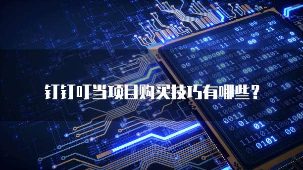 钉钉叮当项目购买技巧有哪些？