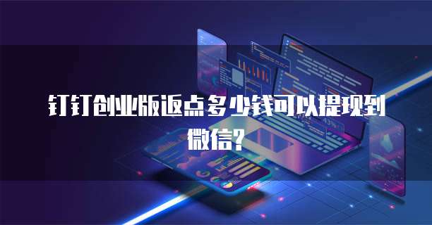 钉钉创业版返点多少钱可以提现到微信?