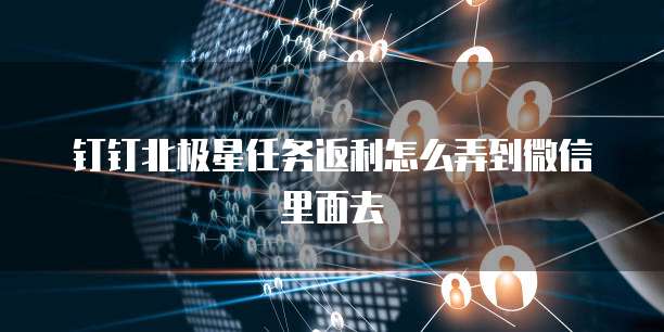 钉钉北极星任务返利怎么弄到微信里面去