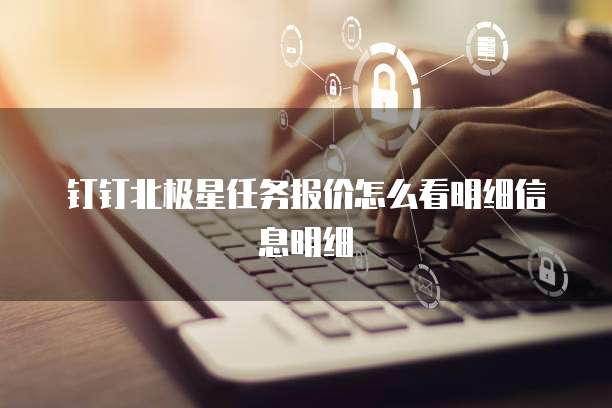 钉钉北极星任务报价怎么看明细信息明细