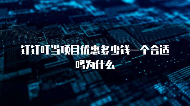 钉钉叮当项目优惠多少钱一个合适吗为什么