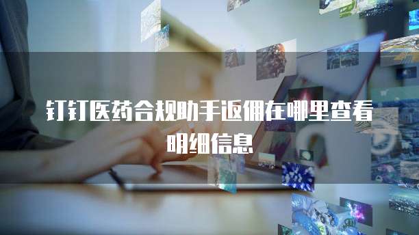 钉钉医药合规助手返佣在哪里查看明细信息