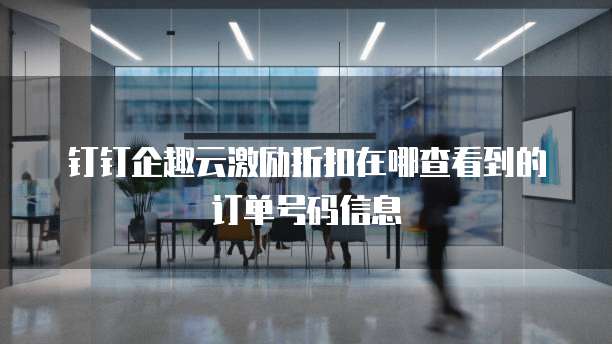 钉钉企趣云激励折扣在哪查看到的订单号码信息