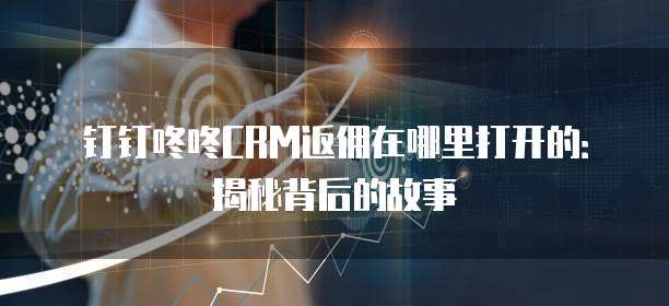 钉钉咚咚CRM返佣在哪里打开的:揭秘背后的故事