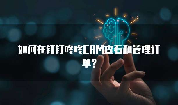如何在钉钉咚咚CRM查看和管理订单?