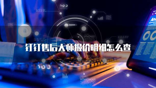 钉钉售后大师报价明细怎么查