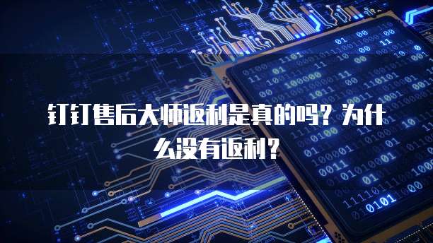 钉钉售后大师返利是真的吗?为什么没有返利?