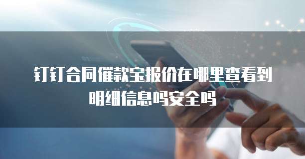 钉钉合同催款宝报价在哪里查看到明细信息吗安全吗