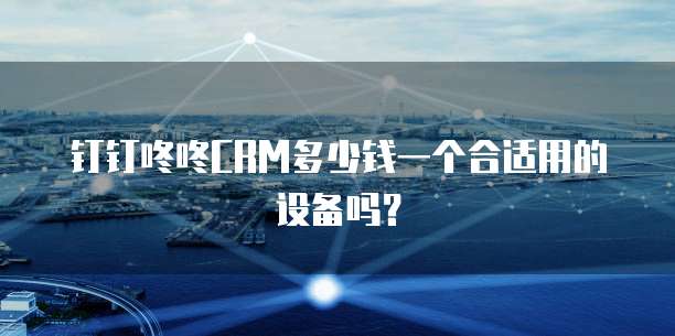 钉钉咚咚CRM多少钱一个合适用的设备吗？