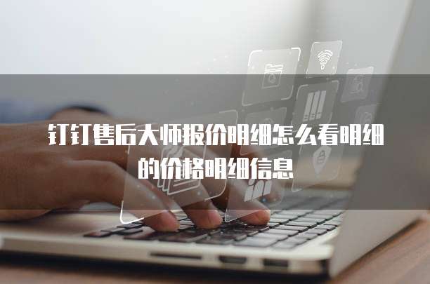 钉钉售后大师报价明细怎么看明细的价格明细信息