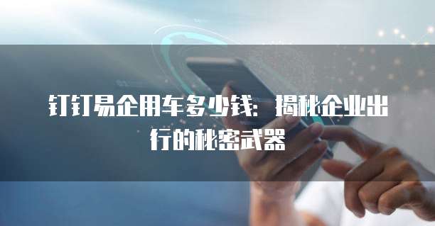 钉钉易企用车多少钱:揭秘企业出行的秘密武器