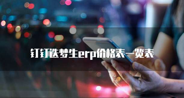 钉钉迭梦生erp价格表一览表