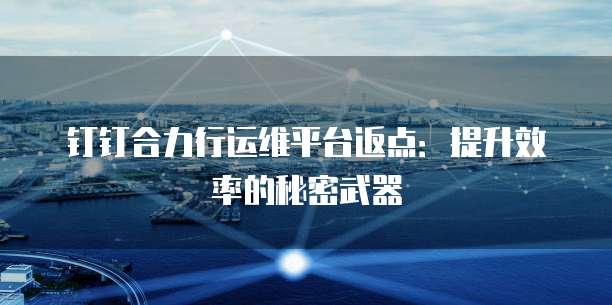 钉钉合力行运维平台返点：提升效率的秘密武器