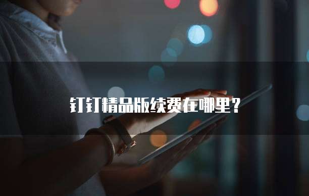 钉钉精品版续费在哪里？