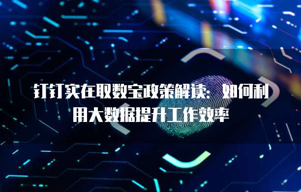 钉钉实在取数宝政策解读:如何利用大数据提升工作效率