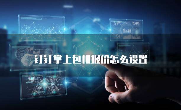 钉钉掌上包机报价怎么设置