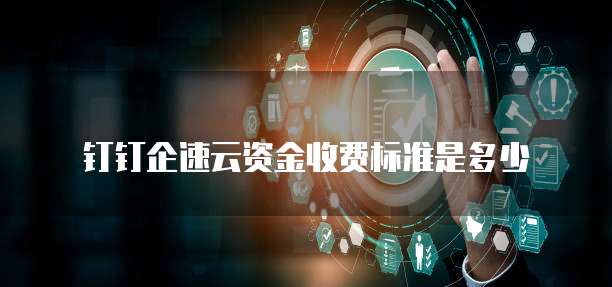 钉钉企速云资金收费标准是多少