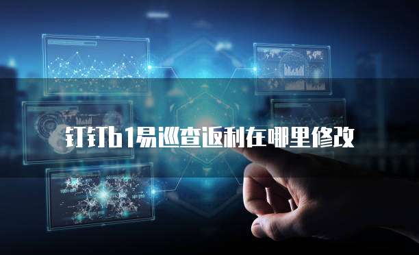 钉钉b1易巡查返利在哪里修改
