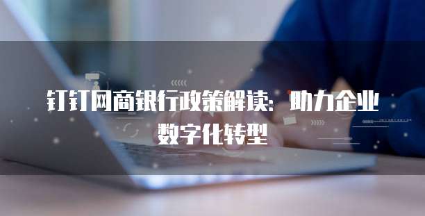 钉钉网商银行政策解读：助力企业数字化转型