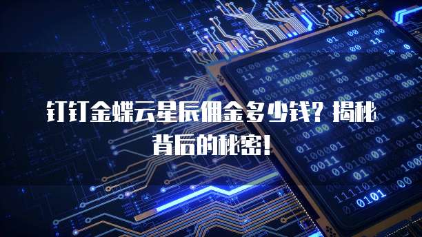 钉钉金蝶云星辰佣金多少钱？揭秘背后的秘密！