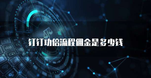 钉钉功倍流程佣金是多少钱