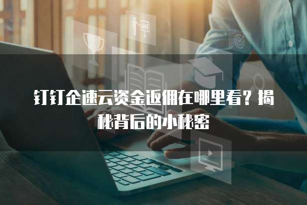 钉钉企速云资金返佣在哪里看?揭秘背后的小秘密