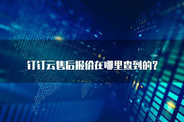 钉钉云售后报价在哪里查到的?