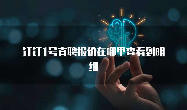 钉钉1号直聘报价在哪里查看到明细
