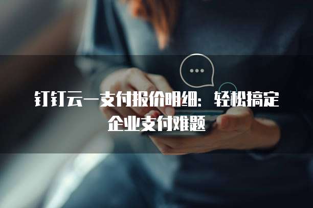 钉钉云一支付报价明细：轻松搞定企业支付难题