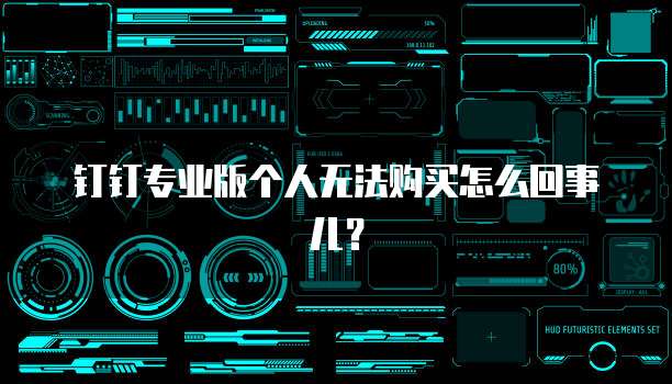 钉钉专业版个人无法购买怎么回事儿?