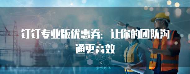 钉钉专业版优惠券：让你的团队沟通更高效