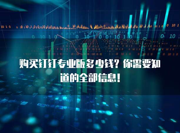 购买钉钉专业版多少钱？你需要知道的全部信息！