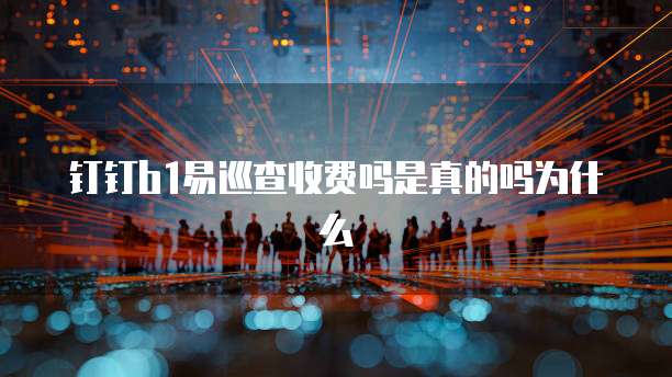 钉钉b1易巡查收费吗是真的吗为什么