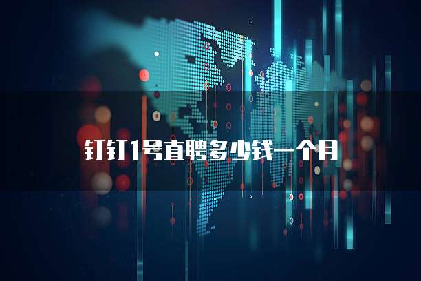 钉钉1号直聘多少钱一个月